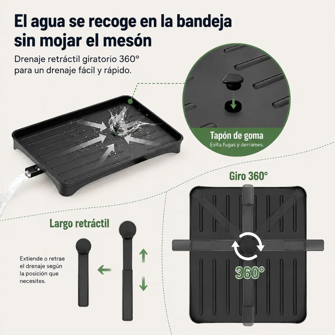 SecaFácil - Diseño con espacios verticales - 2 Niveles Acero Inoxidable