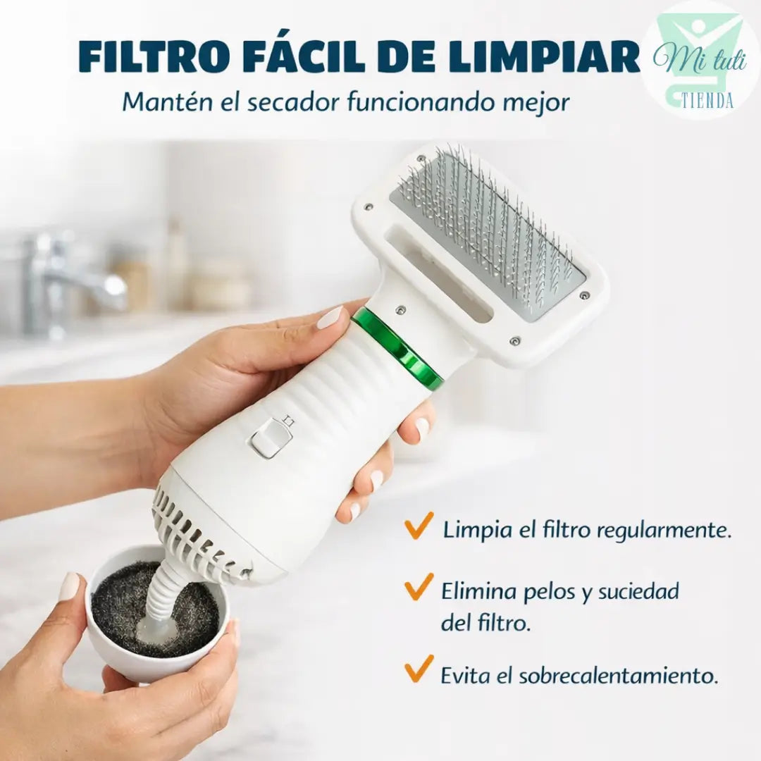 Cepillo secador de pelo para Mascotas 2 en 1