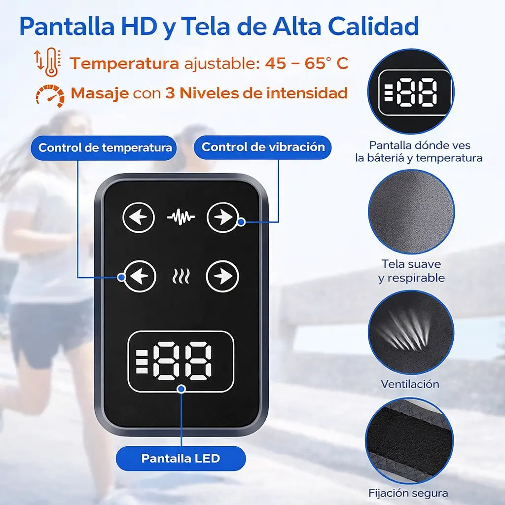 Rodillera termica con masajeador