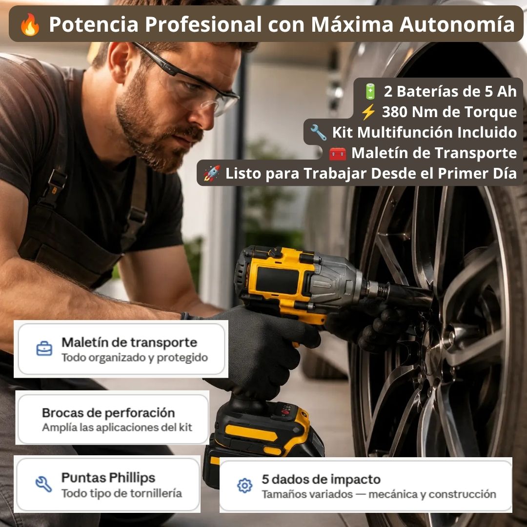 ImpactPro X5 - Kit Profesional Completo de Impacto Inalámbrico En el mes de Papá, adelántate y dale el mejor regalo🎁🎁