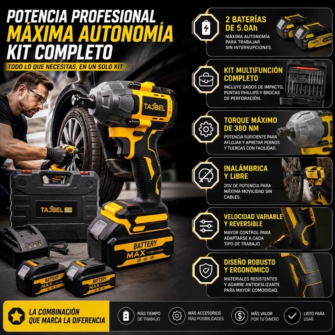 ImpactPro X5 - Kit Profesional Completo de Impacto Inalámbrico En el mes de Papá, adelántate y dale el mejor regalo🎁🎁