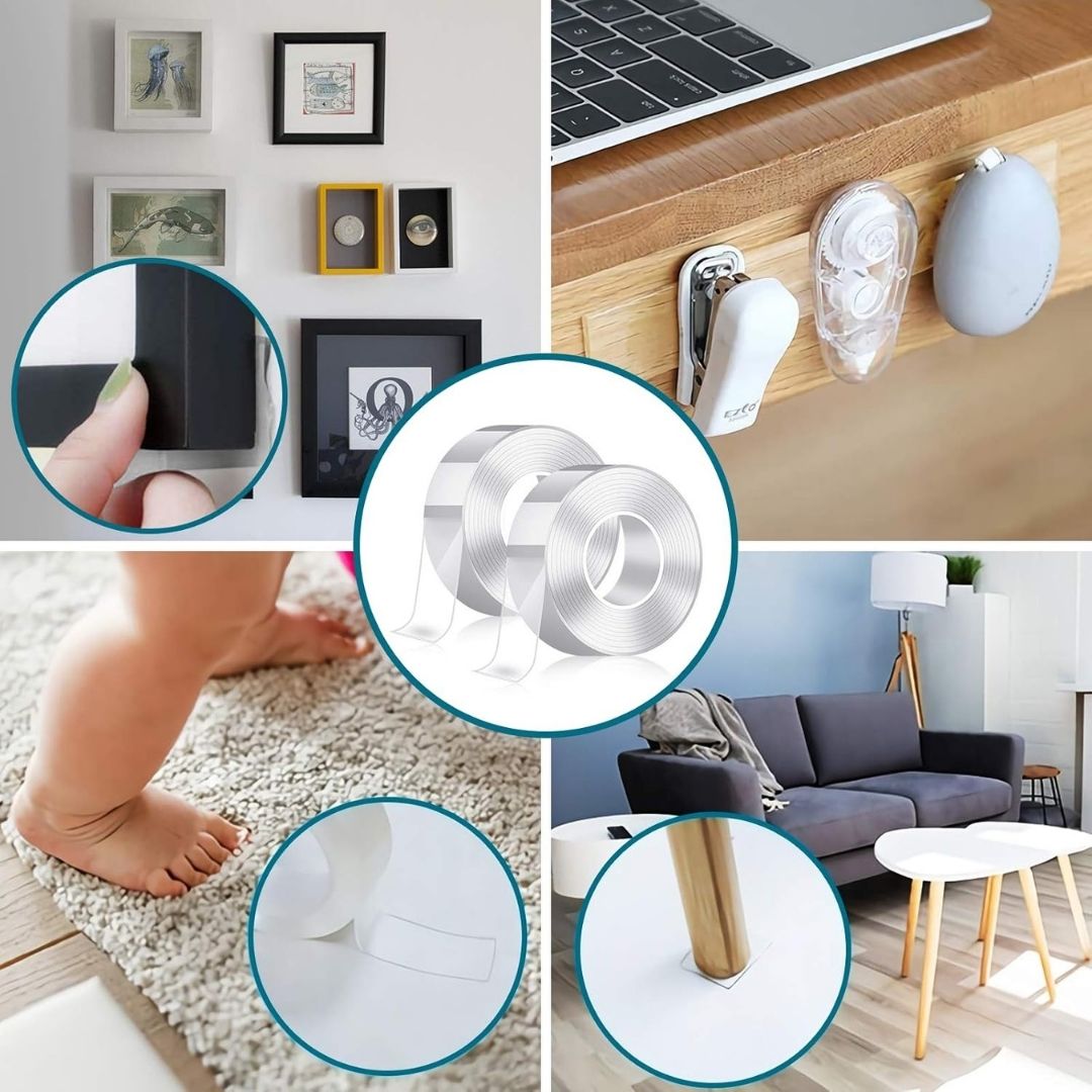 Cinta Adhesiva Nano Doble Cara 3 Mts