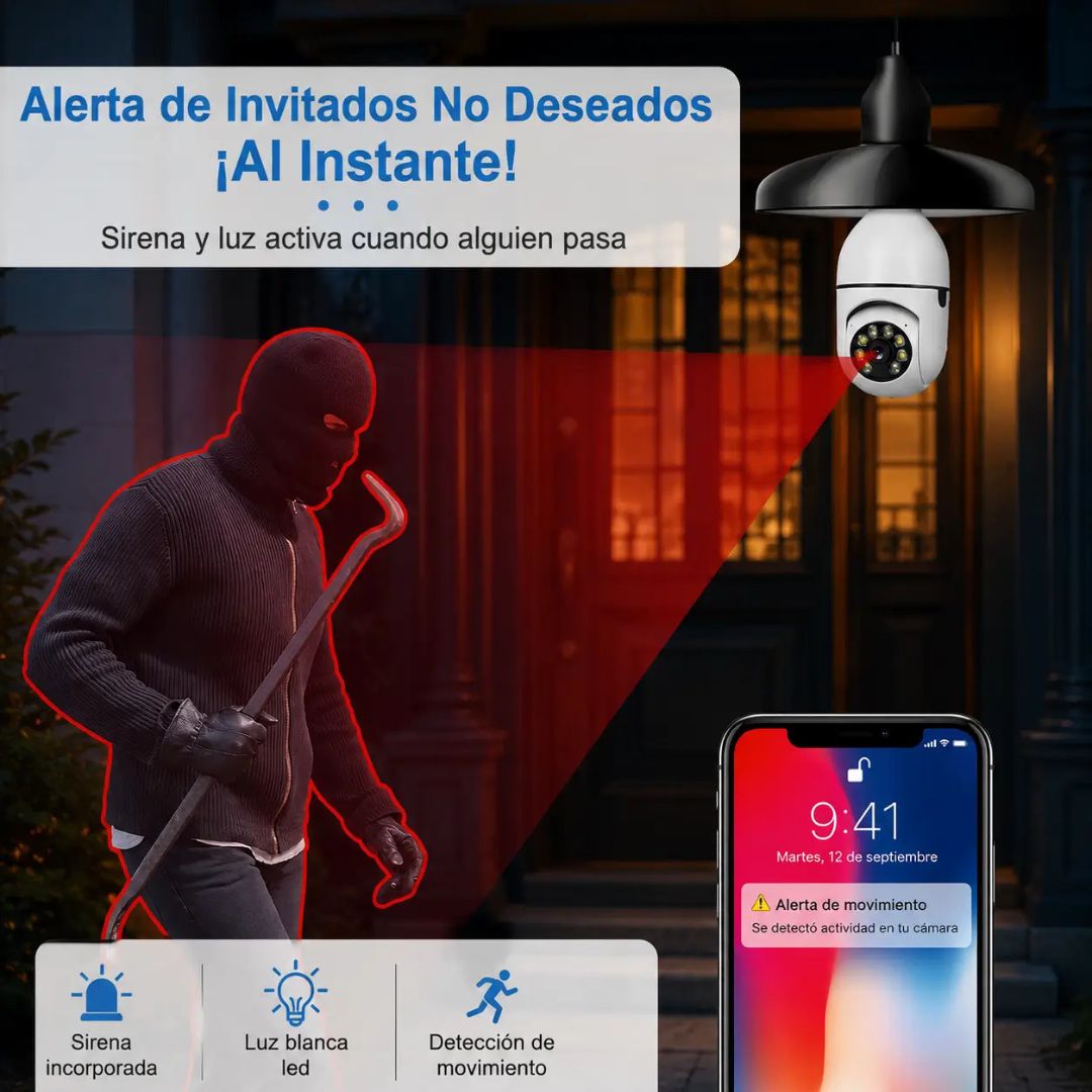 SafeLight 360 - Detecta movimiento y te avisa al instante en tu celular